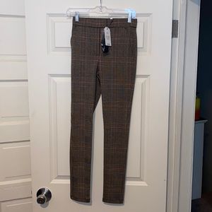 Express XXS Print High Waisted Pull-On Plaid Stirrup Pant
